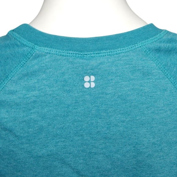 Sweaty Betty Women’s Chelsea Teal Deep Lake Cropped Sweatshirt Size Small - Picture 3 of 6